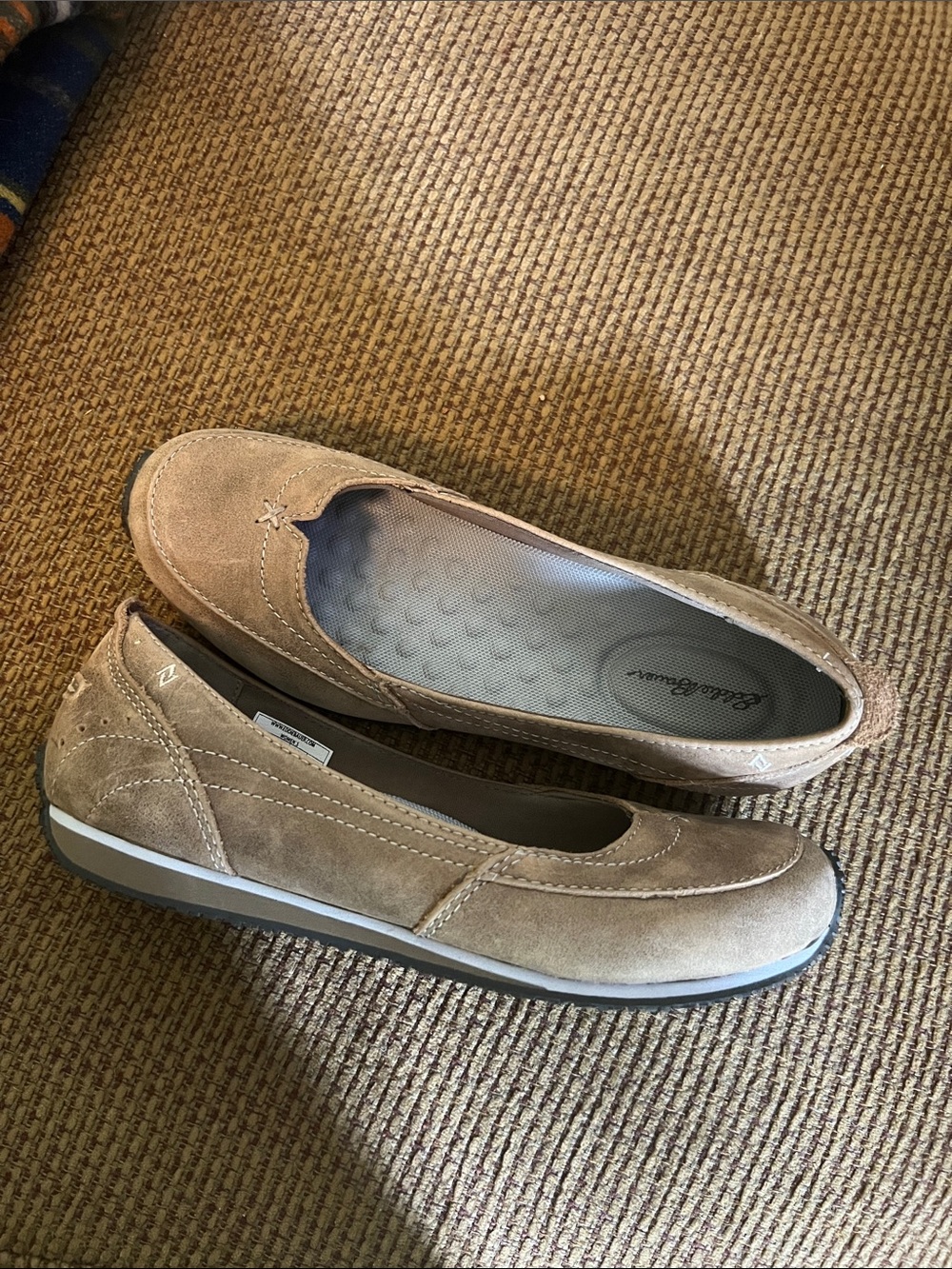 Eddie Bauer Taupe Suede Slip-On Flats